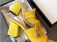 Chaussures Sandales à Talons Chaud Femmes Vente Vente Chaud épais Chaussures Bureau Dame Occasionnels Sandales épais Fond Vert Court Talons Filles