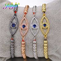 Wholesale Juya Handmade Adjustable Slider Chains Turkish Greek Evil Eye Charm Bracelets For Women Men Talisman Gift Jewelry Supplies