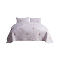 Wholesale White Embroidery Cotton Bedcover Bedspread Quilted Quilts Home Bedding Set Coverlets KingSize MattressTopper Quilted Sheets Patchwork Quilts