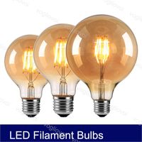 Wholesale LED Bulbs No Dimmable Tea Glass W W W Retro Edison G80 E27 For Crystal Chandeliers Pendant Floor Lights DHL