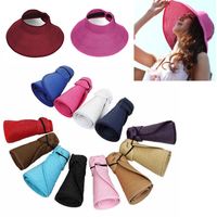 Wholesale New Hat Visor Large Brim Wide mother and daughter Straw Cap Kids Women Spring Summer Foldable Up Beach Ladies Roll Sun UV Protect