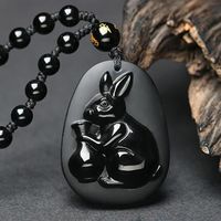 Wholesale Jewelry exquisite crystal pendant natural black rabbit China No pendant men s and women s necklace Necklace