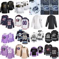 Wholesale Customized Columbus Blue Jackets Boone Jenner Jersey Ice Hockey Fights Cancer Alexander Wennberg Sonny Milano Alexandre Texier