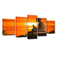 Wholesale Only Canvas No Frame Sunset Buddha Pictures Modular Buddhism Wall Art HD Print Canvas Painting Fashion Hanging Pictures