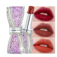 Wholesale Jumei star Butterfly knot lipstick with diamond rhinestones colors waterproof long lasting velvet matte glitter lipstick DHL