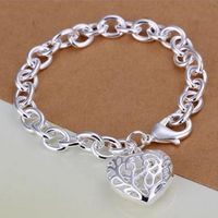 Wholesale Hot sales silver color bracelet for women high quality fashion jewelry elegant lovely lady men for charms cute
