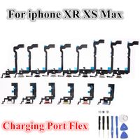 Wholesale USB Charging Port Charger Flex For iphone Xs Max XR X with Board Mic Microphone Connector Flex Cable Ribbon Replacement parts