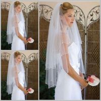 Wholesale Hot Selling Explosion Model Bridal Veils Two Layers Handmade Big Water Drop Bride Veil Wedding Dress Accessories