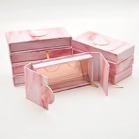 Wholesale 20 pack lash boxes packaging eyelash box custom faux cils d mink eyelashes strips book style magnetic case bulk
