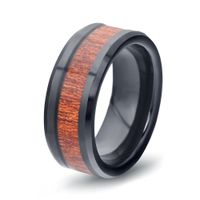 Wholesale Mens Ring Tungsten Black wood grain inlay Jewelry Tungsten Steel Men s Ring Vintage Tide brand ring fashion jewelry
