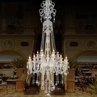 Wholesale 2 M large Led candle chandelier crystal lighting for foyer villa hotel church Long stair light large chandelier Led candelabro