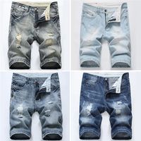 Wholesale 12 Colors Summer Denim Shorts Plus Size Ripped Denim Shorts European And American Baggy Ripped Jeans