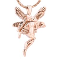 Wholesale LKJ0042 Dragonfly Angel Fairy Necklace for Women Accessories Jewelry Never Fade Stainless Steel Cremation Pendant Jewelry