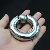 Wholesale Male Penis Pendant Stainless Steel Glans Ring Unscrewing Ball Style Scrotum Bondage Ring Testis Pendant Sex Toys For Men B2 Y19070302