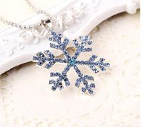 Wholesale Rhinestone Snowflake Pendant statement Necklace Crystal Cartoon Necklace For Children Kids Movie Jewelry High Quality