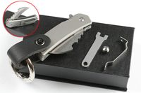 Wholesale Hot Mini Small Karambit Claw Folding Knife D2 Stone Wash Blade TC4 Titanium Alloy Handle With Repair Tools