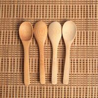 Wholesale Wooden Jam Spoon Baby Honey Spoon Coffee Spoon New Delicate Kitchen Using Condiment Small cm RRA2837