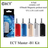 Wholesale authentic vape mod Magnetic e ml vv ECT battery mah for Master with Kenjoy cigarette preheat cartridges oil thick B1 Fjhne