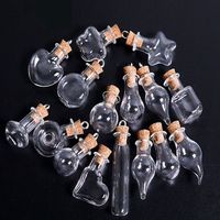 Wholesale Lovely Small Glass Bottle Tiny Clear Empty Glass Wishing Message Vial With Cork Stopper mm Mini Container