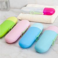 Wholesale Candy colored portable toothbrush box fashion compact and cute household outdoor sanitary wash cup toothbrush toothpaste holder colors