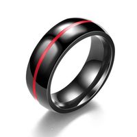 Wholesale jewelry titanium steel rings red line blu lines black band rings for men hot fashion
