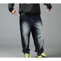 Wholesale New Hip Hop Baggy Jeans Mens Denim Hip hop Loose Pants Rap Jeans For Boy Rapper Fashion Plus size