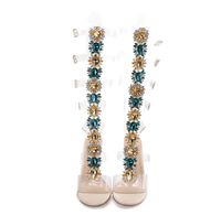 Wholesale Hot Sale Bling Woman Sandals Sandal Boots Thin High Heels Stiletto Crystal Dress Shoes Sandalias Bohemia Style