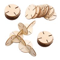 Wholesale Wood Puzzle Toys Motor Skills Toy Unfinished Round Wooden Chips No Hole Wood Patch Kids Educational Toy Arts and Crafts