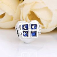 Wholesale 925 sterling silver charms beads fits for DIY style bracelet WINDOW HEART CHARM EN63 H8