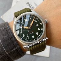 Wholesale New Pilot Aviator Little Prince IW326801 IW326802 IW326803 Automatic Mens Watch Green Dial Green Nylon Strap Watches Hello_Watch Color