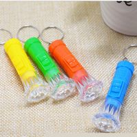 Wholesale Portable Mini LED Keychain Flashlight Keyring Mini Torch Lamp LED Key Chain Light multicolor Toy Gift Free DHL