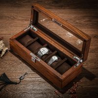 Wholesale Tang Slots Wood Watch Storage Boxes Case Mechanical Men S Watch Storage Case Lock Wooden Display Jewelry Gift Box