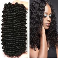 Wholesale 3 Bundles g Deep Curly Wave Brazilian Peruvian Malaysian Virgin Hair Weave Cheap Deep Curl Remy Human Hair Extensions
