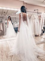 Beach Wedding Dresses 2019 V Neck Backless Sweep Train Modest Simple A Line Bridal Gowns New Design Robe De Mariée De Plage Customized