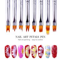 Wholesale 8Pcs set Nail Art Brushes Gradient Shading Smile Moon UV Gel Painting Pen Set