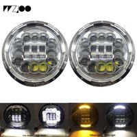Wholesale pair W offroad inch round headlight with DRL white turn signal H4 H13 plug for Wrangler JK CT TJ tractor trailer trucks
