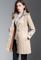 Wholesale NEW women fashion England middle long thin cotton padded coat brand designer high quality slim fit winter coat for women size S XXL