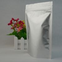 4.75x7/" 100 pcs Insect-Proof Glossy Silver Clear Front Stand-Up Ziplock Pouch