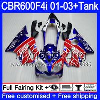 Wholesale Body Tank For HONDA CBR F4i CBR600FS CBR600F4i factory blue red HM CBR600 F4i FS CBR F4i Fairings