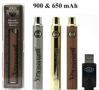 Wholesale Brass Knuckles Vape Battery mah mah Rechargeable Thread Gold Wood Vape Pen With Retail Pack For Brass Knuckles Cartridges