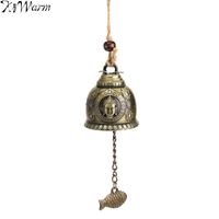 Wholesale KiWarm On Sale Buddha Statue Pattern Bell Blessing Feng Shui Wind Chime for Good Luck Fortune Home Car Hanging Decor Gift Crafts