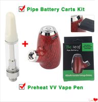 Wholesale China E Pipe Vape Mod Wooden e pipe Electric Smoke mAh Variable Voltage E Cigs Preheat VV Vape Ceramic Cartridge Starter Kit