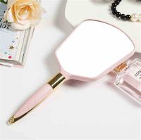 Wholesale Cute Handle makeup mirror handheld beauty hand portable high end Compact Mirrors colors free ship