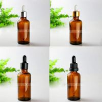 Wholesale ml Glass Dropper Empty Amber Bottles Essential Oil Bottle Essence Glass Container with Gold Black Silver Lids