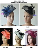 Wholesale NEW COLOUR Sinamay Fascinator Hat in SPECIAL shape with feather flower for Ascot Races Melbourne Cup Kentucky derby and wedding