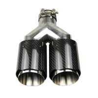 Wholesale GTPARTS Dual Carbon Fiber Stainless Steel Universal Auto Exhaust Tip Muffler Double End Pipe for BMW BENZ VW Golf TOYOTA