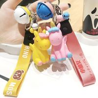 Wholesale MOQ Baby Shower Party Favors Guest Giveaway Unicorn With Bell Plush Ball Keychains Bag Decoration For Wedding Souvenir
