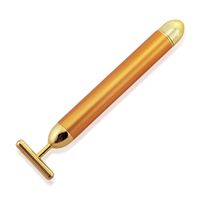 Wholesale 24k Gold Energy Face Roller Facial Lifting Rollers Anti Wrinkle T Bar Face Vibrating Massage Skin Tightening Device Beauty Care