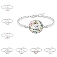Wholesale DHL Fashion Psalm Bracelet Art Picture Print Glass Dome Charms Bracelet Bible Verse Quote Jewelry Gift For Christian