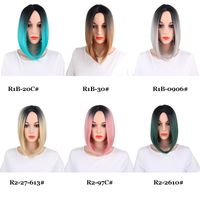 Wholesale 13inch Straight Bob Style Synthetic Wigs g Piece Lace Frontal Wigs Middle Part Hairline Density Fiber Different Colors